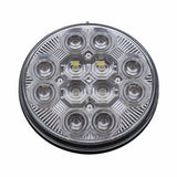 4” Round Combo Light with 12 LED Stop, Turn & Tail Light & 16 LED Back-Up Light - Red LED/Clear Lens