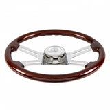 18" 4 Spoke Steering Wheel With Chrome Horn Bezel And Horn Button