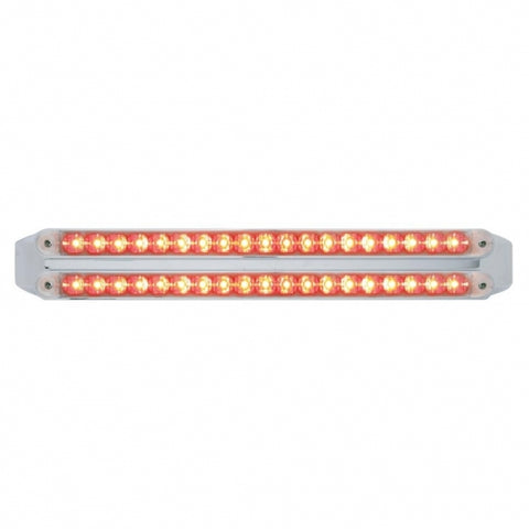 Dual 19 LED 12" Reflector Stop, Turn & Tail Light Bars - Red LED/Clear Lens