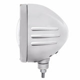 Stainless Steel Bullet Embossed Stripe Headlight 5 LED Bulb & Dual Mode LED Signal - Clear Lens