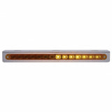 Stainless Light Bracket w/ 14 LED 12" Sequential Light Bar (Right to Left) - Amber LED/Amber Lens