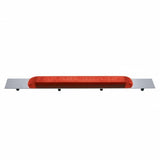 Chrome Top Mud Flap Plate w/ 11 LED 17" Light Bar - Red LED/Red Lens