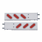 3 3/4" Bolt Pattern Stainless Spring Loaded Light Bar w/ 6 Oval 12 LED Lights