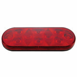 2 1/2" Bolt Pattern Stainless Spring Loaded Light Bar w/ 6 Oval 10 LED Lights & Grommets - Red LED/Red Lens
