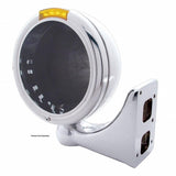 Chrome Classic Headlight No Bulb w/ LED Turn Signal - Amber LED/Amber Lens