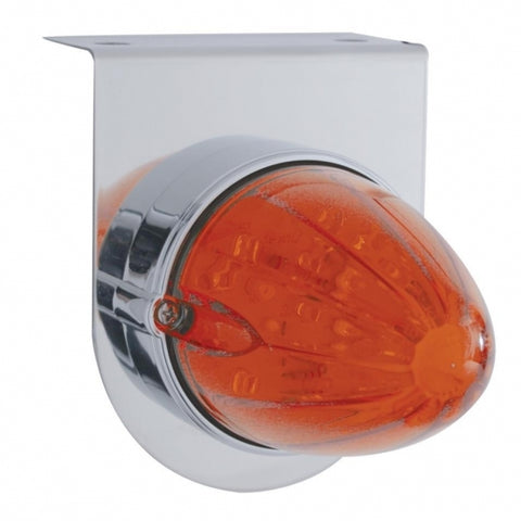 Stainless Light Bracket w/ 19 LED Watermelon Light - Amber LED/Dark Amber Lens