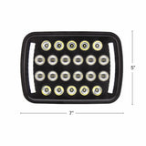 22 High Power LED 5" X 7" Rectangular Light With Position Light - Black