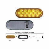 16 LED Oval Reflector Turn Signal Light Kit - Amber LED/Amber Lens
