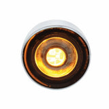 Peterbilt Stainless Front Air Cleaner Bracket w/ Twenty Two 3 LED Mini Lights & Visors - Amber LED/Clear Lens