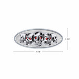 Chrome Die Cast Skull Emblem - Silver