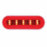 3 3/4" Bolt Pattern Stainless Spring Loaded Light Bar w/ 6 Oval LED "GLO" Light & Grommet - Red LED/Clear Lens