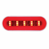 2/12" Bolt Pattern Stainless Spring Loaded Light Bar w/ 6 Oval LED "GLO" Light & Visor - Red LED/Clear Lens