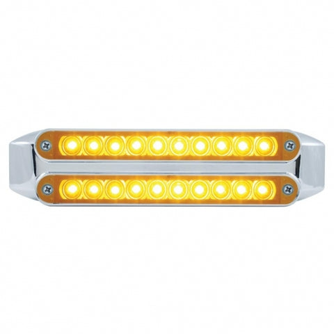 Dual 10 LED 6 1/2" Turn Signal Light Bars - Amber LED/Amber Lens