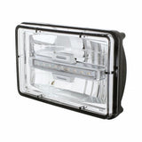 High Power LED 4" x 6" Rectangular Headlight with Amber Auxiliary Light
