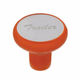 "Trailer" Deluxe Aluminum Screw-On Air Valve Knob w/Stainless Plaque - Cadmium Orange