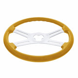 18" Vibrant Color 4 Spoke Steering Wheel - Electric Yellow