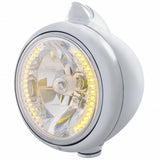 Chrome Guide 682-C Headlight H4 w/ Amber LED & Original Style LED Signal - Clear Lens
