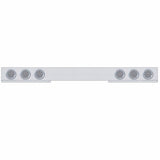 Stainless 1 Piece Rear Light Bar w/ Six 12 LED 4" Reflector Lights & Bezels - Red LED/Clear Lens
