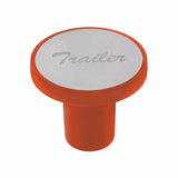 "Trailer" Aluminum Screw-On Air Valve Knob w/Stainless Plaque - Cadmium Orange