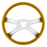18" Vibrant Color 4 Spoke Steering Wheel - Electric Yellow
