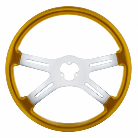 18" Vibrant Color 4 Spoke Steering Wheel - Electric Yellow