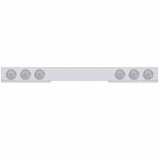 Stainless 1 Piece Rear Light Bar w/ Six 10 LED 4" Lights & Bezels - Red LED/Clear Lens