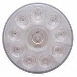 3 3/4" Bolt Pattern Deluxe Stainless Spring Loaded Light Bar w/ Six 10 LED 4" Lights & Visors - Red LED/Clear Lens