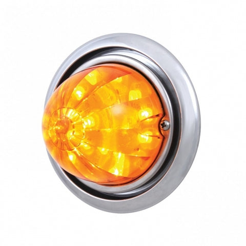 Freightliner Columbia Front Bumper Light w/ 17 LED Watermelon Light - Amber LED/Amber Lens