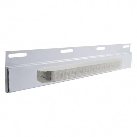Stainless Top Mud Flap Plate w/ 11 LED 17" Light Bar - Amber LED/Clear Lens