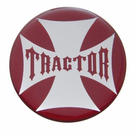 "Tractor" Maltese Cross Air Valve Knob Sticker Only - Red