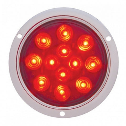 12 LED 4" Stop, Turn & Tail Light - Red LED/Red Lens