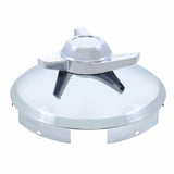 5 Even Notched Chrome Front Hub Cap w/ 3 Bar Left Swing Spinner - 1" Lip