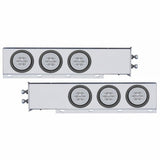 2" Bolt Pattern Stainless Spring Loaded Light Bar w/ Six 21 LED 4" "GLO" Lights & Grommets - Red LED/Clear Lens