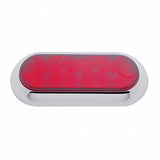 10 LED Oval Stop, Turn & Tail Light w/ Bezel - Red LED/Red Lens