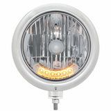 Stainless "Classic" Headlight H4 Bulb w/ 6 Amber LED