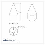 33mm X 4-1/8" Black Spike Nut Cover - Thread-On (60 Pack)