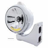 Chrome Guide 682-C Headlight H4 w/ 10 Amber LED & LED Signal - Clear Lens