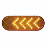 35 LED Oval Sequential Turn Signal Light - Amber LED/Amber Lens