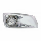 Kenworth T660 Front Bumper Light Bezel w/ 17 LED Reflector Watermelon Lights (Passenger) - Amber LED/Clear Lens