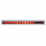 Stainless Light Bracket w/ 14 LED 12" Sequential Light Bar (Left to Right) - Red LED/Red Lens