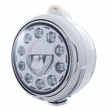 Chrome Guide 682-C Headlight 11 LED Bulb & Dual Mode LED Signal - Clear Lens