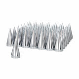 33mm x 4 1/2" Chrome Plastic X Spike Nut Cover - Thread-On (60 Pack)