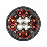 4” Round Combo Light with 12 LED Stop, Turn & Tail Light & 16 LED Back-Up Light - Red LED/Clear Lens