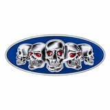 Chrome Die Cast Skull Emblem - Blue