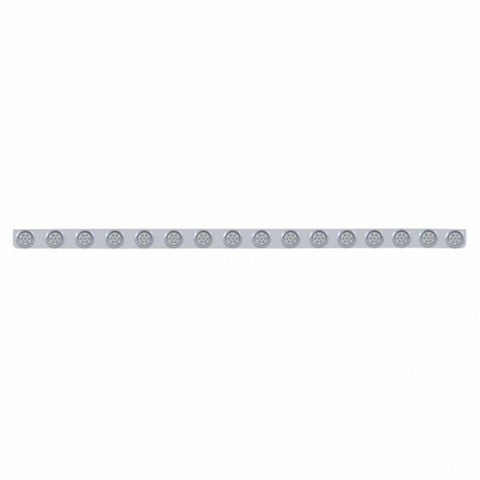 79-1/2" SS Bumper Light Bracket w/16X 7 LED 2" Reflector Lights & Visors -Red LED/Clear Lens