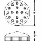 15 LED 3" Dual Function Reflector Double Face Light Kit Only - Amber & Red LED/Clear Lens