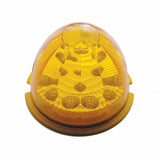 Kenworth T660 Front Bumper Light Bezel w/ 17 LED Reflector Watermelon Light & Visors (Passenger) - Amber LED/Amber Lens
