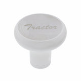 "Tractor" Deluxe Aluminum Screw-On Air Valve Knob w/Stainless Plaque - Pearl White
