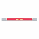 Chrome Top Mud Flap Plate w/ 28 LED 17" GLO Light Bar - Red LED/Clear Lens