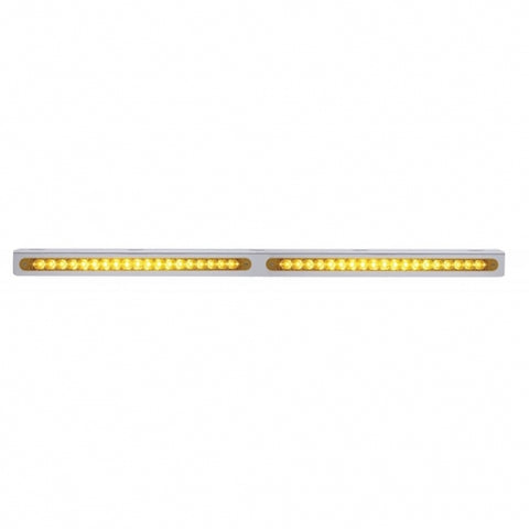 Stainless Steel Light Bracket 19 LED 12" Bar x 2 - Amber LED/ Amber Lens
